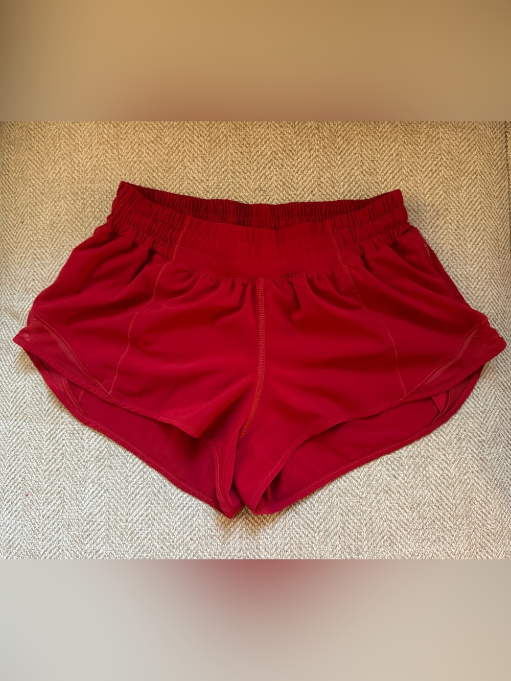 Red Lululemon Hotty Hot shorts